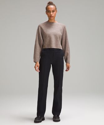 Lululemon Womens Crewneck Long Sleeve Jacquard Sweater Burgundy