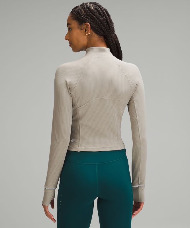 It's Rulu Run Ribbed Cropped Half Zip