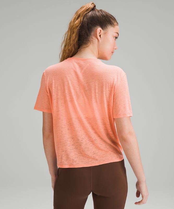 Lightweight Tie-Front Yoga Short-Sleeve Shirt
