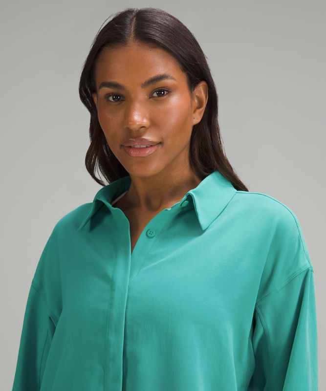 Long Button-Front Shirt