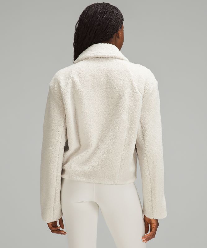 Textured Fleece Collared Jacket