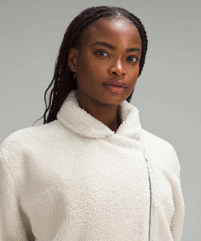 Textured Fleece Collared Jacket