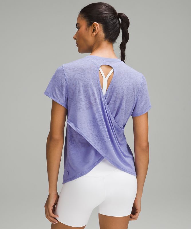 Keyhole Lightweight Yoga Short-Sleeve Shirt