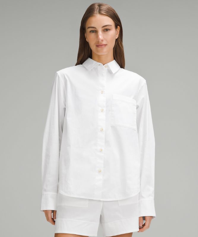 Cotton-Blend Poplin Button-Down Shirt