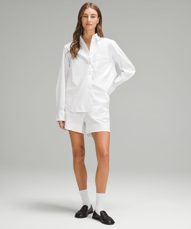Cotton-Blend Poplin Button-Down Shirt