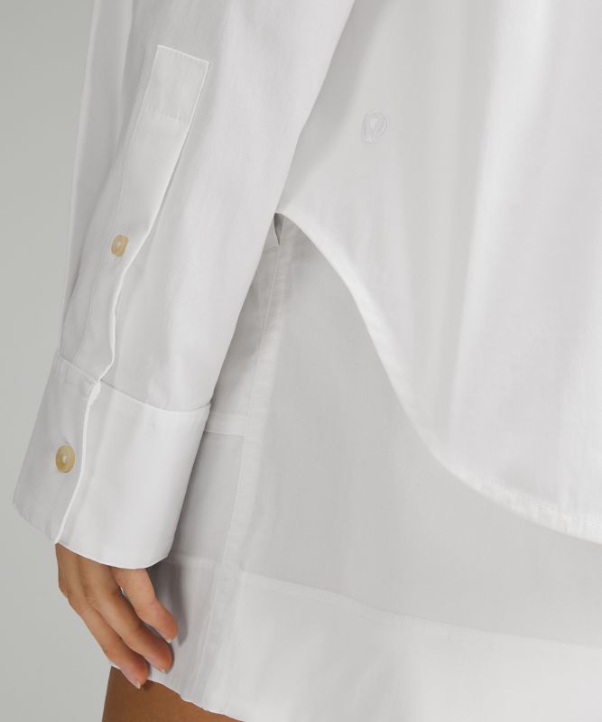Cotton-Blend Poplin Button-Down Shirt