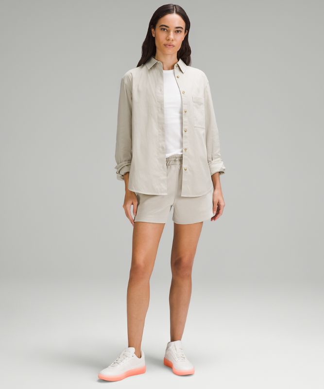 Cotton-Blend Poplin Button-Down Shirt