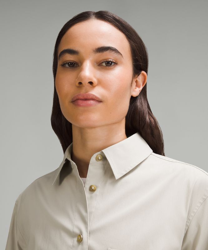 Cotton-Blend Poplin Button-Down Shirt