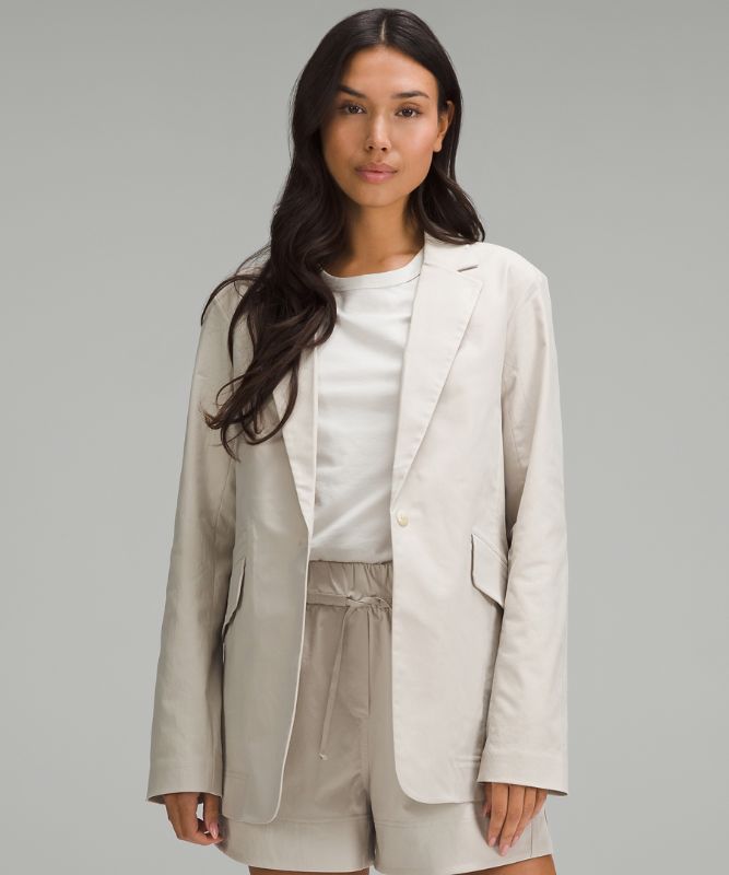 Relaxed-Fit Twill Blazer