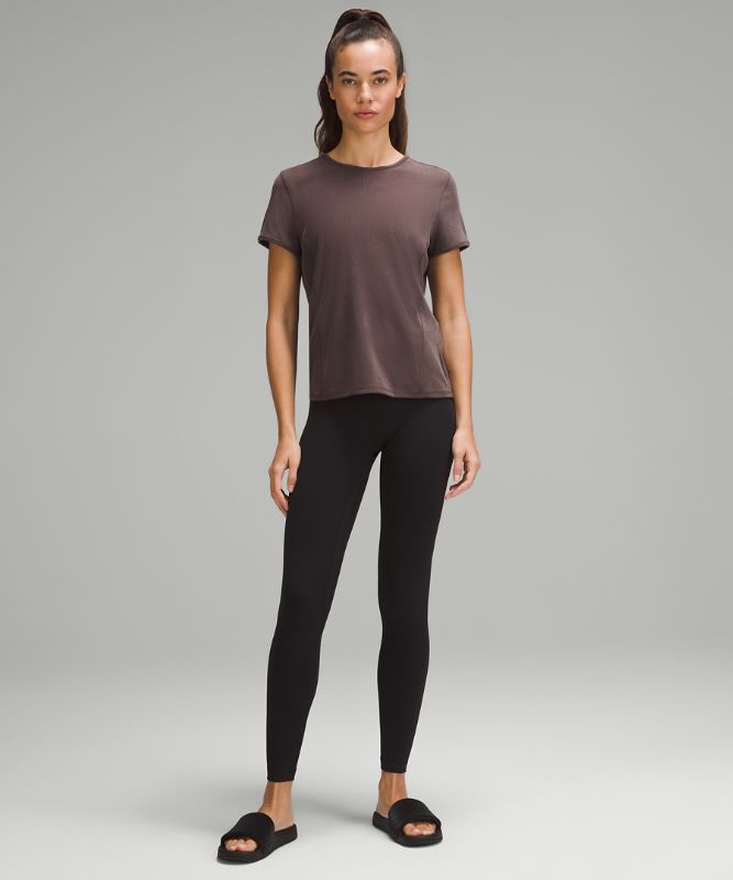 Twist-Back Soft Ribbed Short-Sleeve Top