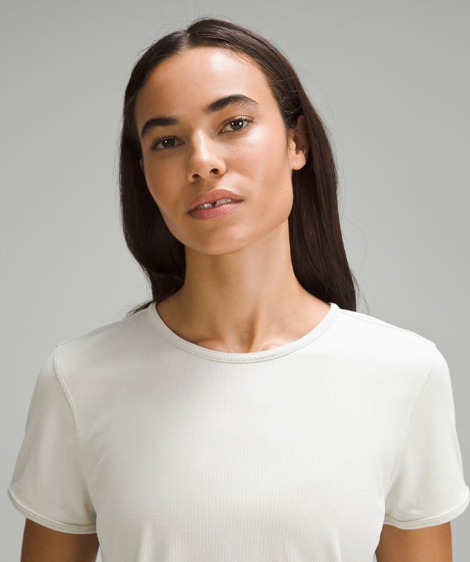 Twist-Back Soft Ribbed Short-Sleeve Top