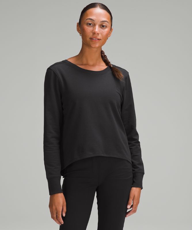 Twist-Back French Terry Pullover