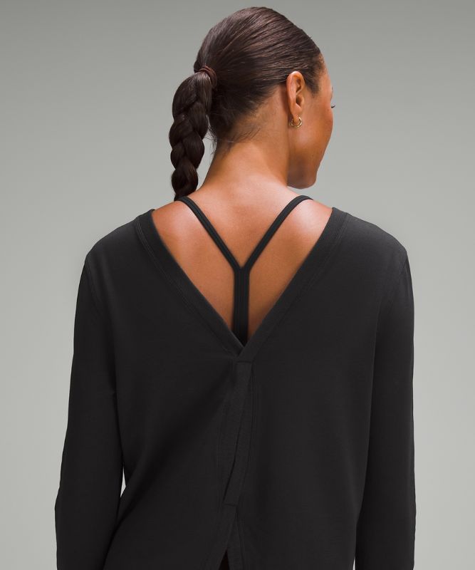 Twist-Back French Terry Pullover