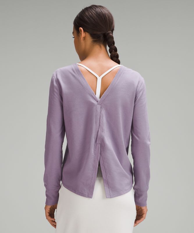 Twist-Back French Terry Pullover