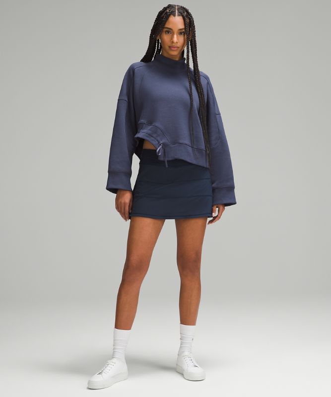 Plush Fleece Curved Hem Pullover