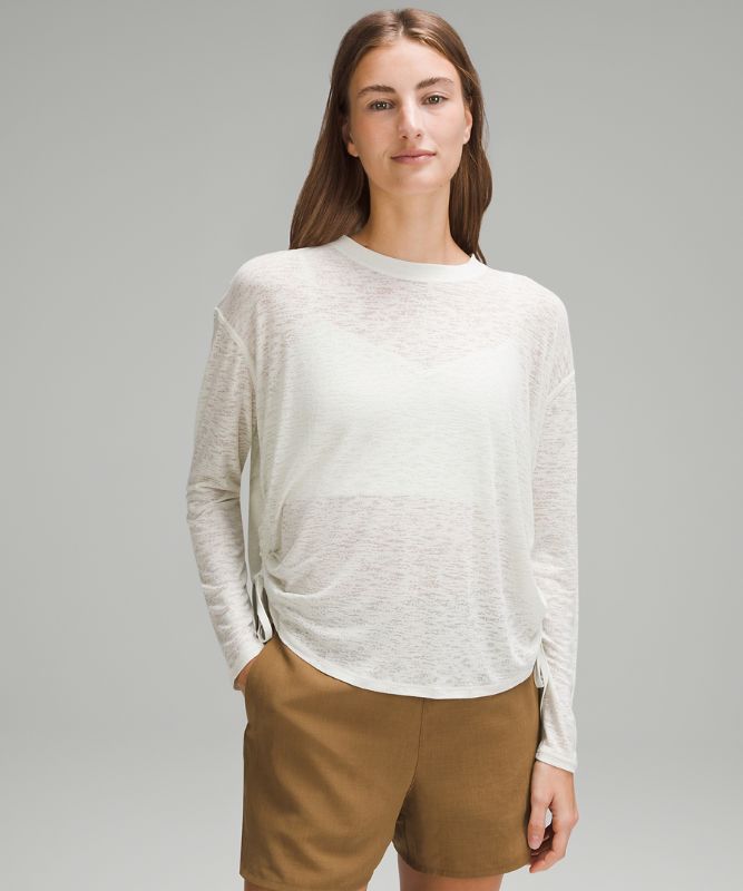 Side-Cinch Long-Sleeve Shirt