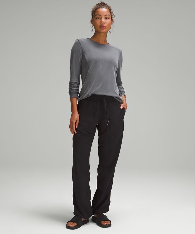 Twist-Back Soft Ribbed Long-Sleeve Top