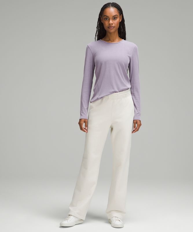 Twist-Back Soft Ribbed Long-Sleeve Top