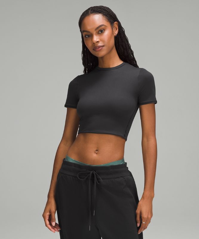 Wundermost Ultra-Soft Nulu Crewneck Cropped T-Shirt