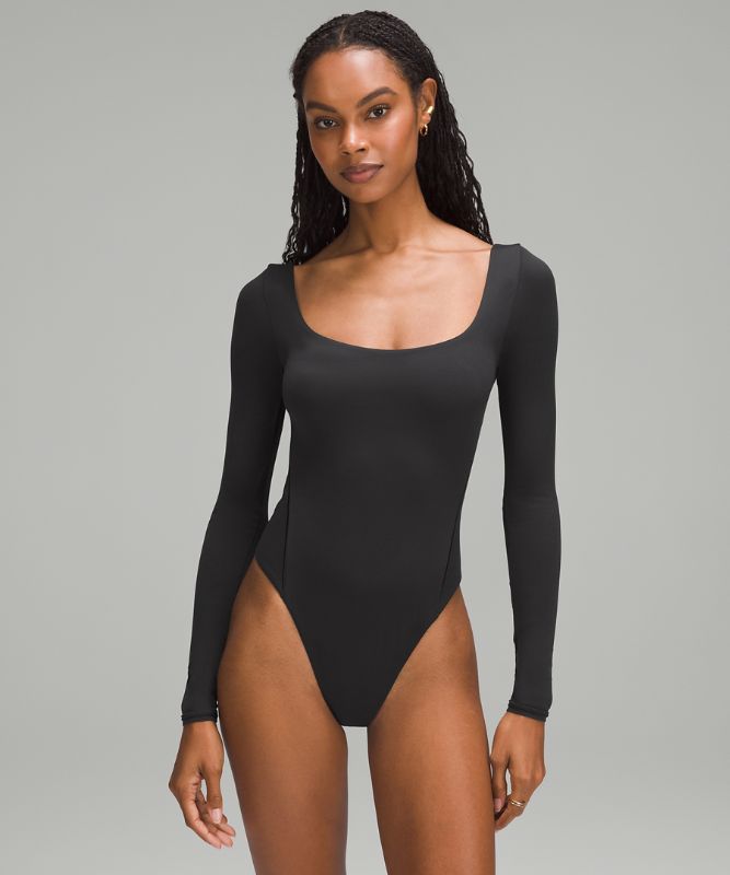 Square-Neck Long-Sleeve Bodysuit