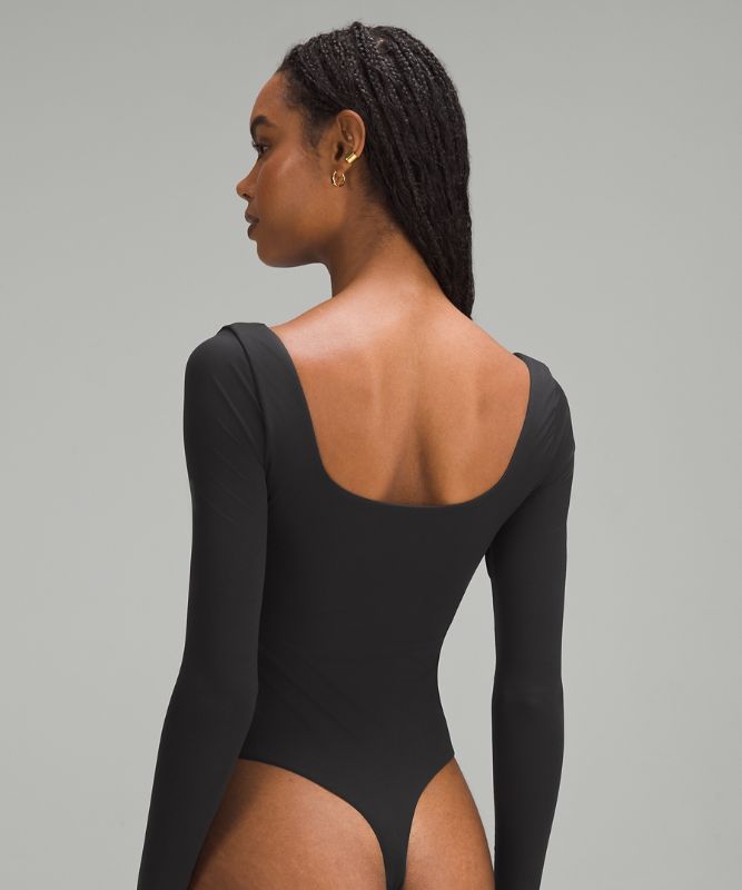 Square-Neck Long-Sleeve Bodysuit