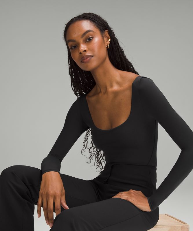 Square-Neck Long-Sleeve Bodysuit