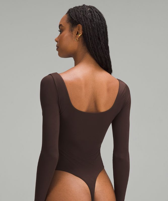 Square-Neck Long-Sleeve Bodysuit