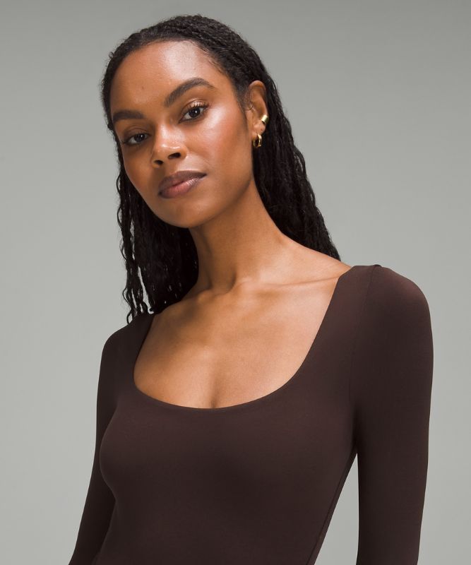 Square-Neck Long-Sleeve Bodysuit