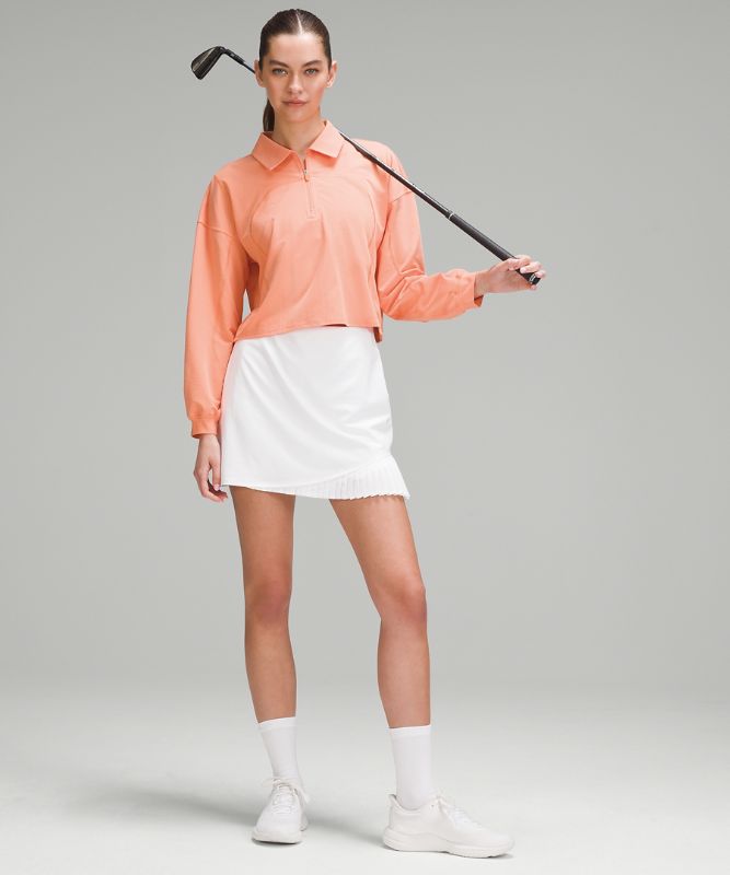 Back-Pleat Quarter-Zip Golf Pullover