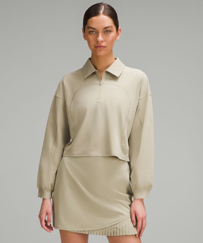 Back-Pleat Quarter-Zip Golf Pullover