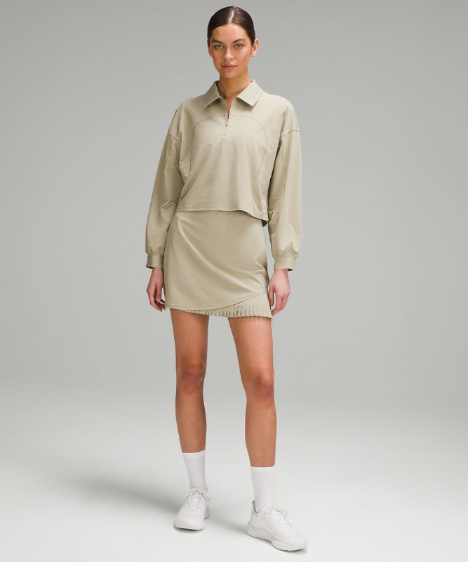 Back-Pleat Quarter-Zip Golf Pullover