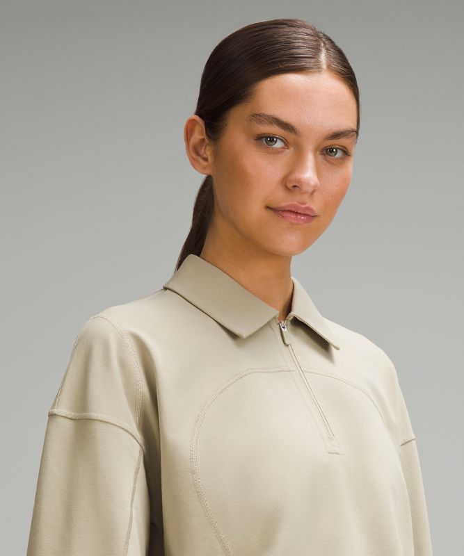 Back-Pleat Quarter-Zip Golf Pullover