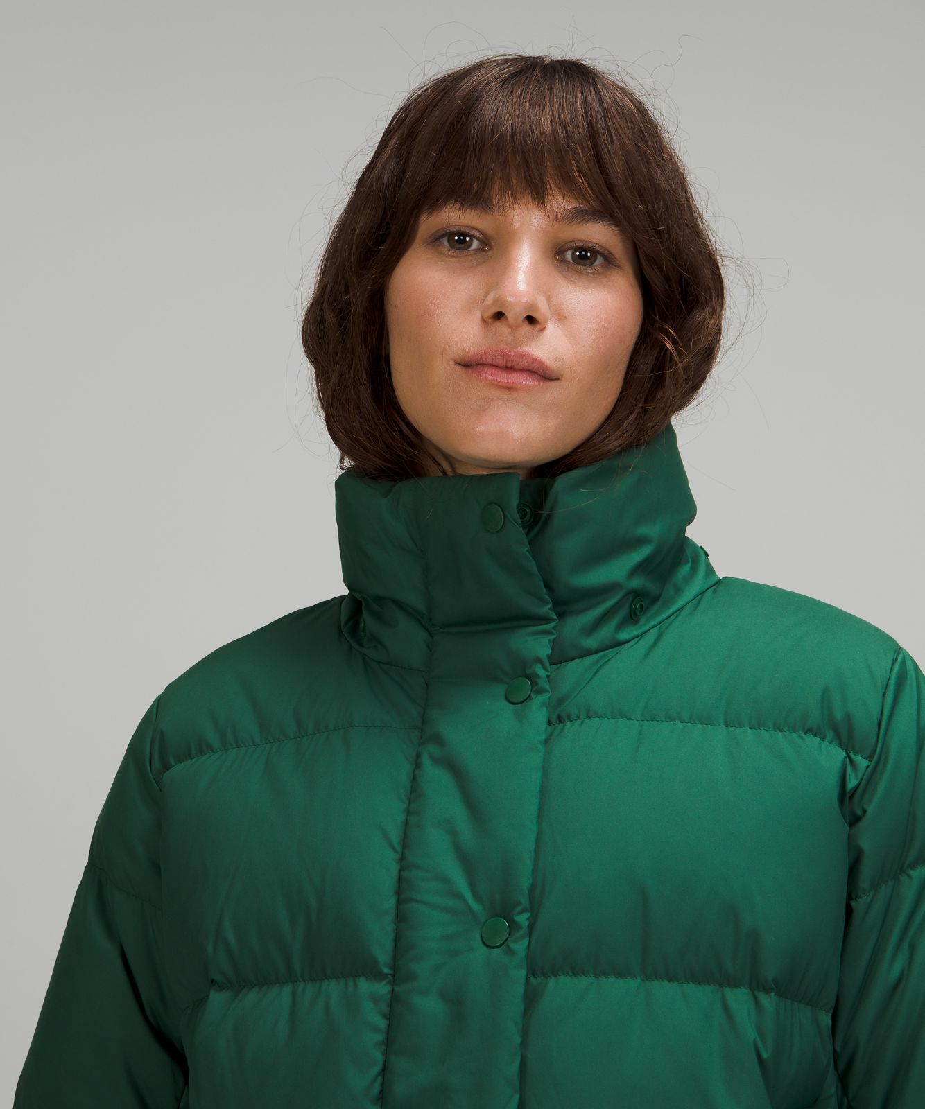 Wunder Puff Cropped Jacket | Everglade Green | luludrops