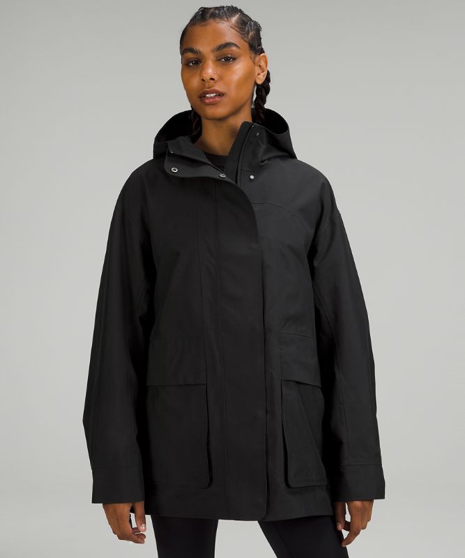 Oversized Hooded Rain Jacket