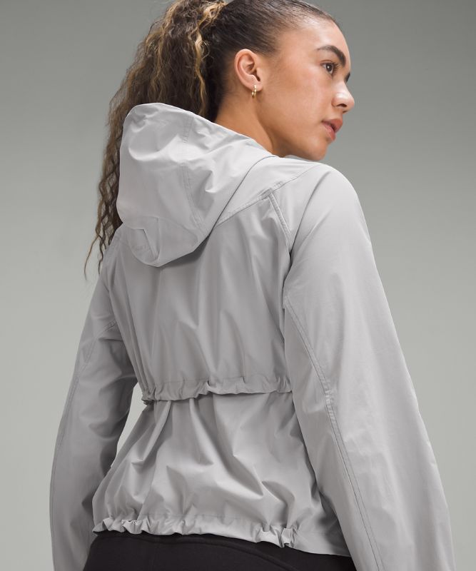 Drawstring Water-Resistant Hooded Jacket | Heathered Silverscreen ...