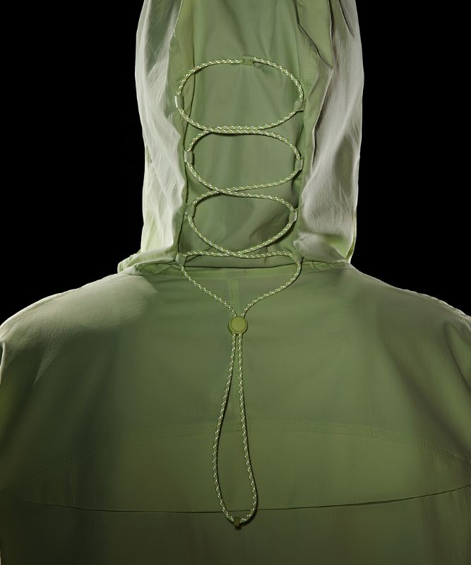 Cinch Hood Hiking Jacket Heathered Fluro Lime luludrops