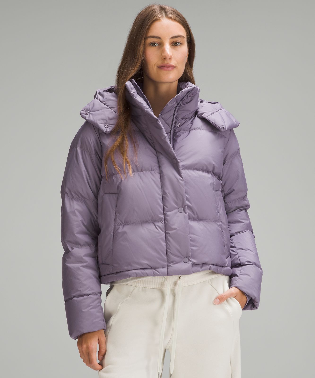 Wunder Puff Cropped Jacket | Purple Ash | luludrops