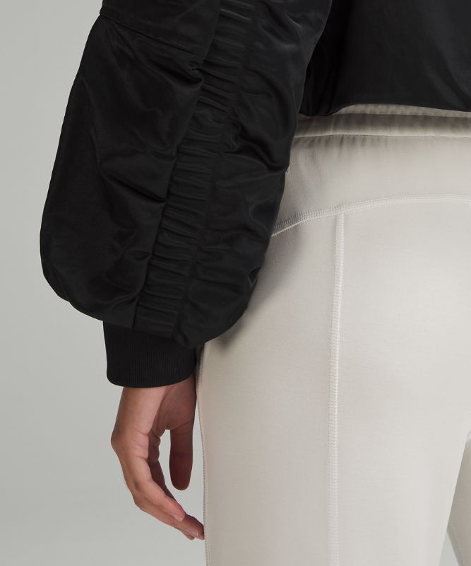 Insulated Ruched Bomber Jacket