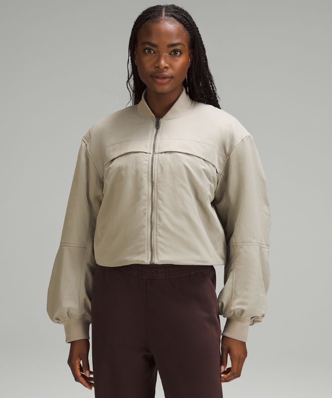 Insulated Ruched Bomber Jacket