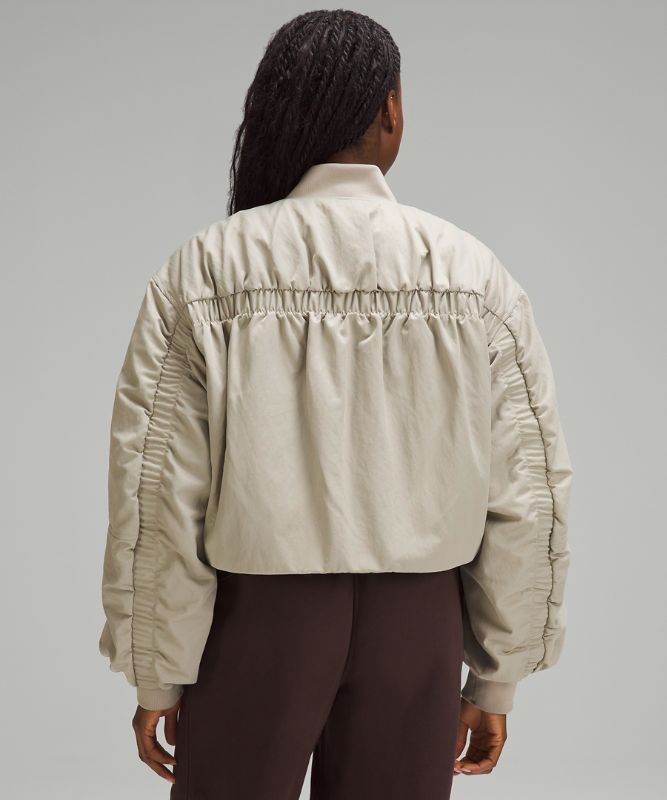 Insulated Ruched Bomber Jacket