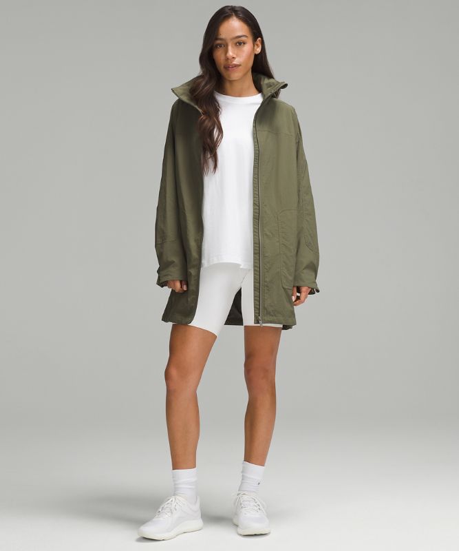 Hooded Mid-Length Utility Jacket