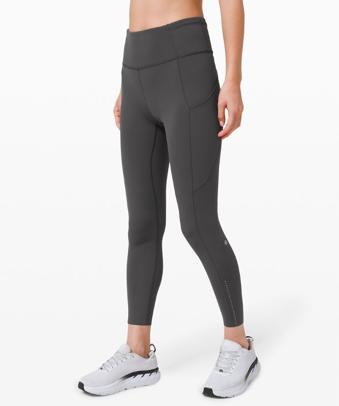 Fast and Free High-Rise Tight 25 *Reflective, graphite grey