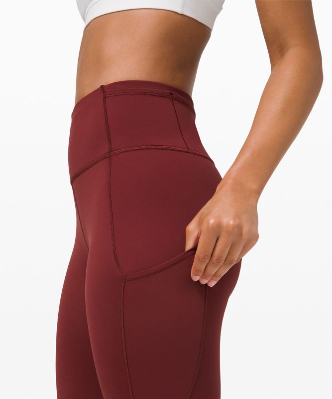 Fast and Free High-Rise Tight 25 *Reflective, Red Merlot