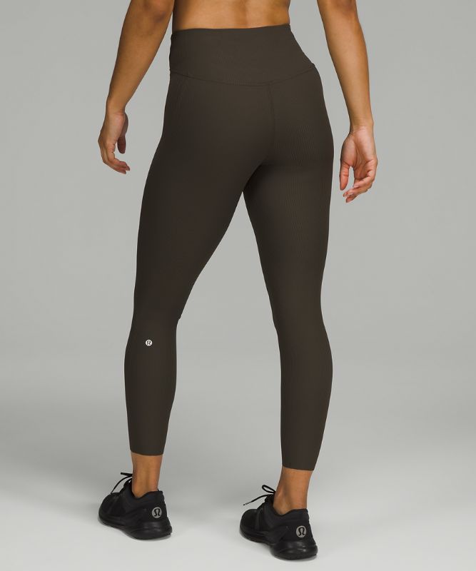 Base Pace High-Rise Ribbed Tight 25, Dark Olive
