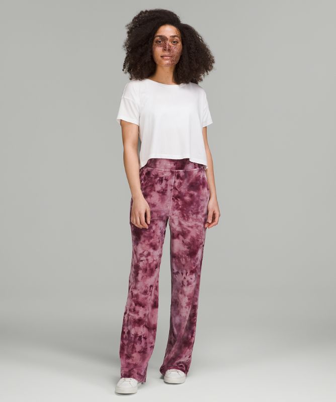 Velour Relaxed High-Rise Pant