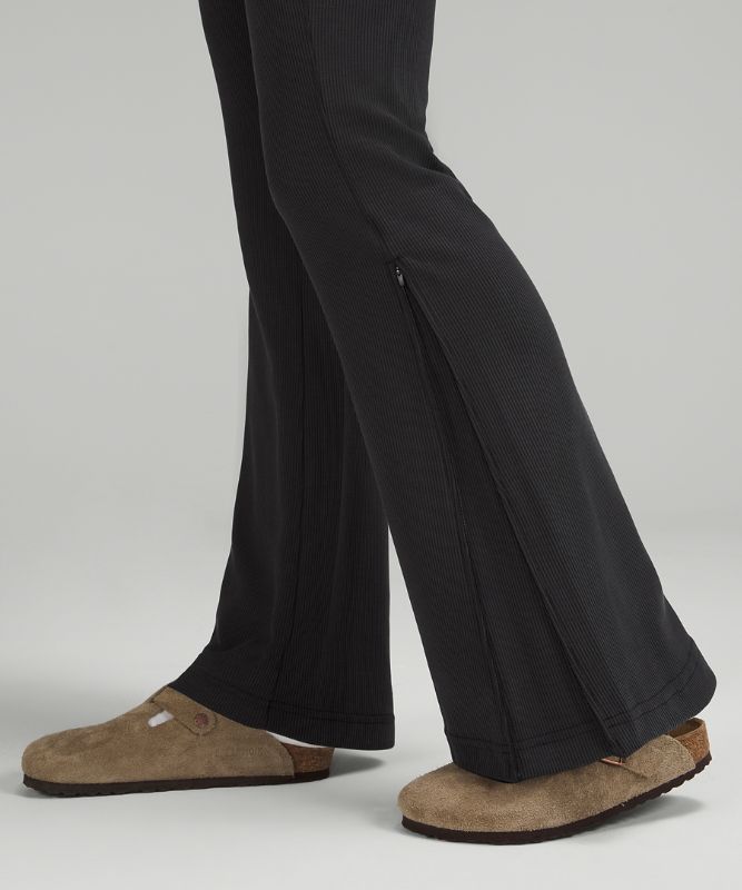 Brushed Softstreme Ribbed Zip Flared Pant 32.5"