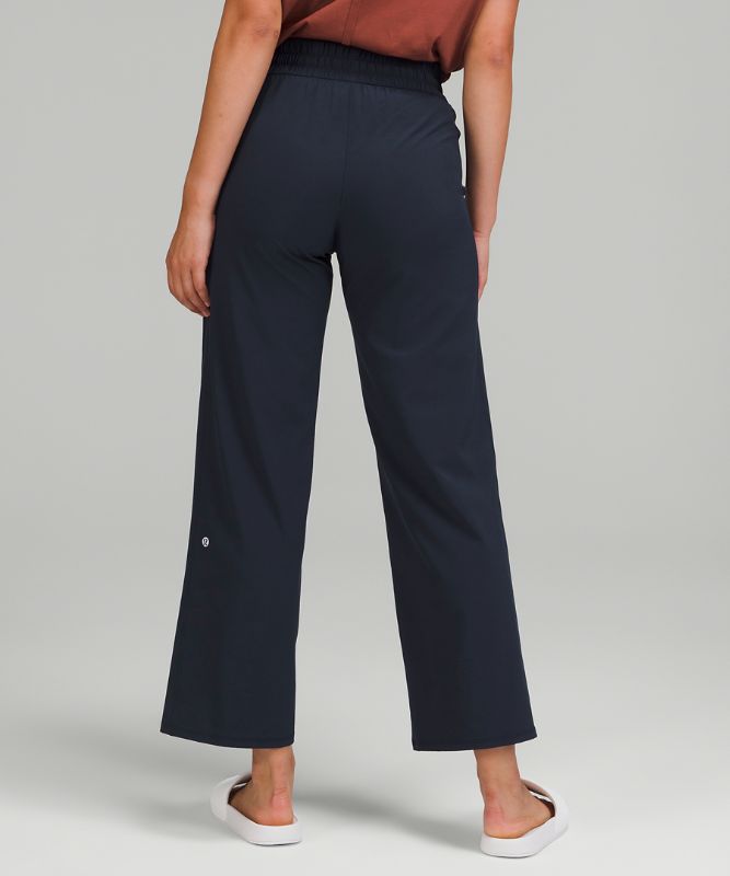 Pull-On Mid-Rise Wide-Leg Pant 28"