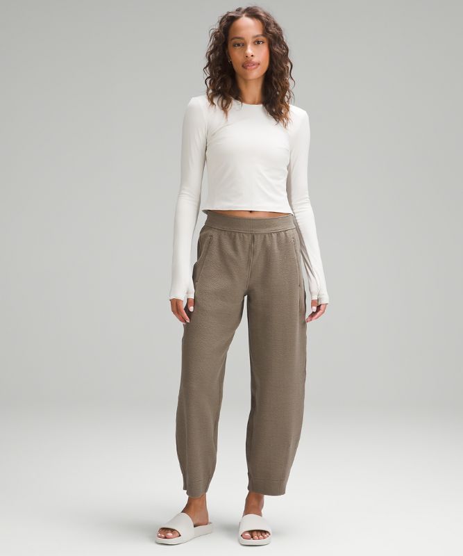 Textured Relaxed-Fit Tapered Mid-Rise Pants