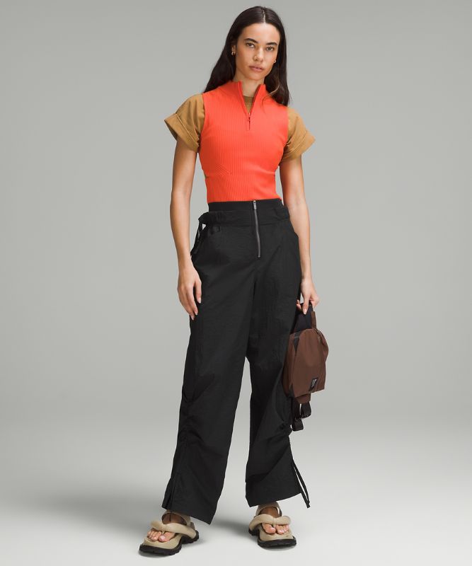 Cinchable Wide-Leg High-Rise Pant