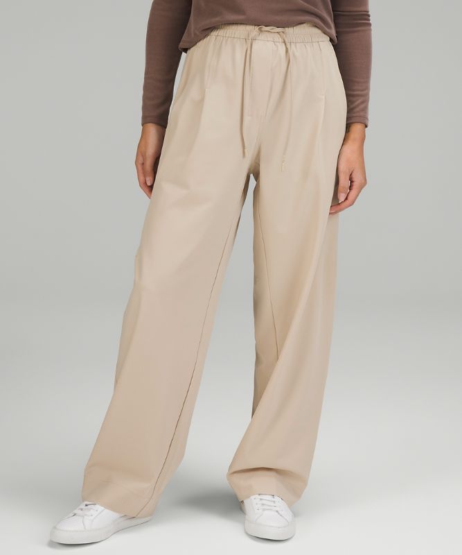 Woven Wide-Leg Mid-Rise Pant 28" * Asia Fit